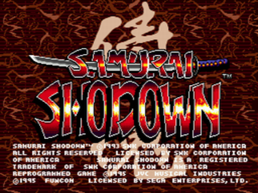 Samurai Shodown title screen for Sega CD